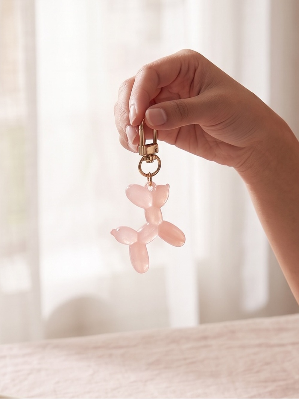 Pink Balloon Dog Keychain / Bag Charm NWOT